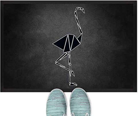 JUNIWORDS Fußmatte, Origami Flamingo Fläche, 60 x 40 cm, mit Gummirand (1004216)