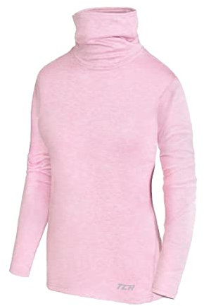 TCA Girls' Warm Up Long Sleeve Training Workout Funnel Neck Thermal Running Top with Thumbholes - Sweet Lilac Marl, SY 6-8 Years