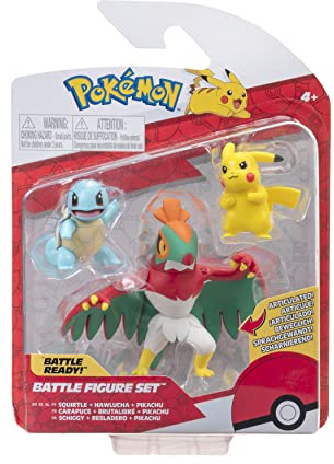 Pokémon PKW2807 - Battle Figuren Set - Pikachu, Schiggy, Resladero - offizielle detaillierte Figuren, je 5 cm