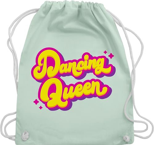 Turnbeutel Rucksack - Vintage Retro - Dancing Queen - Tänzerin Geschenk Tanzliebhaber - Unisize - Pastell Grün - sporttasche geschenkbeutel tasche turnsackerl beutel stoffsackerl cloth bag stoff
