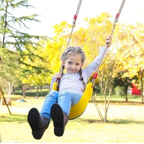 Outdoor Swing Seat Replacement - EVA soft plate seat Swings for Swingsets for Outside with Load-Bearing Ropes and 2 Hooks, Garden Backyard Playground Play Sets (Dark green)