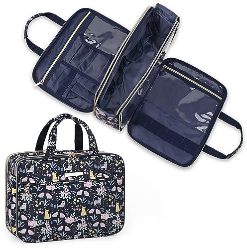 Lychii Trousse de Toilette, Imperméable Trousse de Maquillage, Sac de Toilette avec Grande Capacité, Vanity de Voyage pour Femme & Fille - Cat
