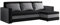 FORNIRO 24 Loft Ecksofa mit Schlaffunktion und Bettkasten - Sofa mit 3 Sitzen und Robustem Überzug - Universal Schlafcouch L-Form - Modern Couch - 225x130x75 cm - Schwarz-Grau