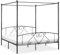 Willood Himmelbett-Gestell Bett Bettgestell Einzelbett Metallbett Bettrahmen Lattenrost Schlafzimmerbett Schlafzimmermöbel Ehebett Grau Metall 200 x 200 cm