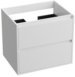 LAVITA Waschbeckenunterschrank Badezimmerschrank Minnesota Weißer Glanz 600 Hängeschrank Badschrank Waschtischschrank Schrank 60cm Breit Badezimmermöbel Lackierte Platte 46x60,5x54,2cm Montierte Möbel