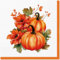 20 Servietten Herbst Kürbisse an Blumen als Tischdeko. Papierservietten mit Motiv. Auch für Decoupage und Serviettentechnik 33x33cm