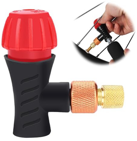 Adaptador de Válvula de Recipiente de CO2, CO2 Inflador Bicicleta, Ligero y rápido, Adaptador de Bomba de Neumáticos Compatible con Válvula Presta y Schrader para Bolas/Bicicletas de Montaña