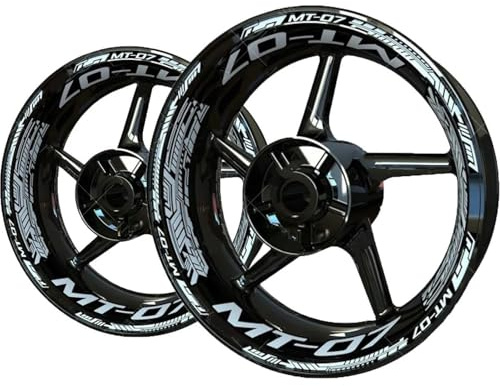 SHYYBD Adesivi Ruota Adesivi per Cerchi Moto Decalcomanie per Cerchi Pneumatici per Y&amaha MT07 MT 07 MT-07 Nastro Riflettente A Strisce Decorazione Modificata Adesivi Ruote per Cerchioni(Colore 3)