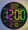 Mee 2ou 10 Digitale Wanduhr mit Nachtlicht, Alarm, Fernbedienung, 11 RGB-Farben, Auto Helligkeit, Temperaturanzeige, Datum & Wochentag, Moderne elektrische LED Wanduhr für Schlafzimmer und Wohnzimmer