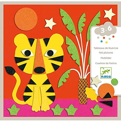 Djeco DJ09864 Tiere Kleine Kinder – Collagen, Mehrfarbig, 20 x 20 cm