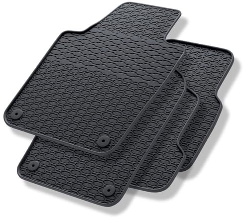 Mossa - Gummifußmatten Auto kompatibel mit VW Volkswagen Polo Hatchback, Limousine (2009-2017) schwarz Gummimatten Gummi Fußmatten