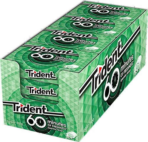 Trident Spearmint Sugarfree Chewing Gum 20 gr. - [Pack 16]