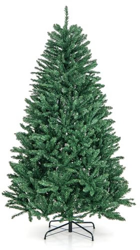 GOPLUS Künstlicher Weihnachtsbaum Grün, 180/225/275cm, Tannenbaum künstlich mit Metallständer & Ästen, Kunstbaum Christbaum künstlich für Zuhause, Geschäfte & Büro (180cm)
