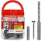Fischer Box Elettricista con 200 Tasselli SX 6, 200 Viti Diametro 4.5 x 40 mm, 1 Punta SDS Plus Diametro 6, Ideale per Fissare Applicazioni Elettriche, 553114, Rosso, Diametro 6