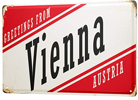 Blechschild Reisen Küche Wien Österreich