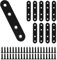 BuxiuGK 10 Piezas 80x16 mm Soportes de Placa Plana Placa de Unión Plana Acero Inoxidable para La Fijación de Muebles - Negro