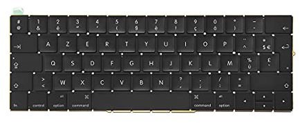ICTION Teclado francés AZERTY para Macbook 13 15 A1707 A1706 Francés AZERTY teclado finales 2016 mediados 2017 año