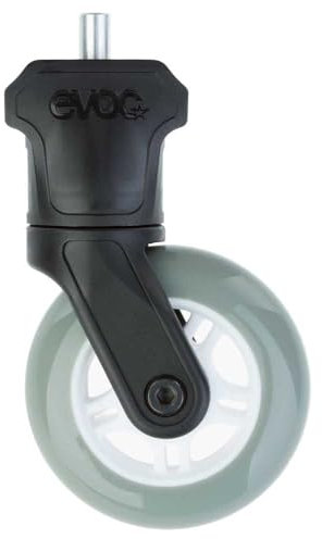 EVOC Clip-on-Wheel 1-Pin, Zusatzrad für Fahrradtasche (abnehmbares Rad für EVOC BIKE BAG PRO & ROAD BIKE BAG PRO, Rucksack Rad zum Einhängen, extrabreites & stabiles Radzubehör), Schwarz