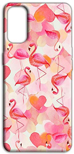 Mixroom - Coque Telephone Coque Smartphone Arrière en TPU Silicone Souple pour Oppo Reno 6 Pro 5G Motif Flamants et Cœurs M519