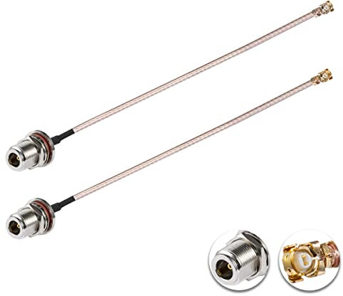Vecys 2PCS U.F.L1 zu N Typ Buchse Low Loss Koaxialkabel 6 /15CM U.F.L1 RG178 Koaxial Pigtail Kabel für Wireless Router Mini PCIE Netzwerkkarten PCI Wi-Fi WAN Repeater