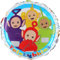Grabo Teletubbies Geburtstagsballon, Partyballon für Kinder, rund, Folienballon mit Strohhalm zum Aufblasen. Bunte Luftballons, Made in Italy, 35 x 35 cm