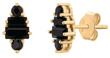 NOELANI Ohrstecker 925 Sterling Silber Damen Ohrschmuck, mit Zirkonia synth., 1 cm, Gold, Kommt in Schmuck Geschenk Box, 2034659