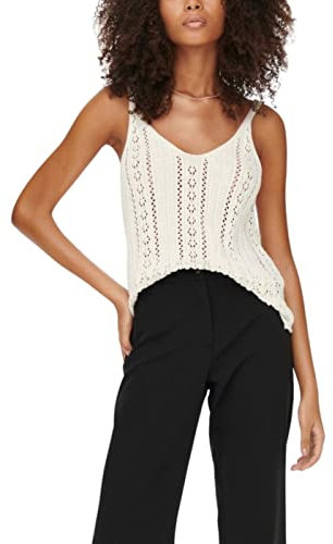 ONLY Onllyzet Life S/L KNT Noos Top, Cloud Dancer, M