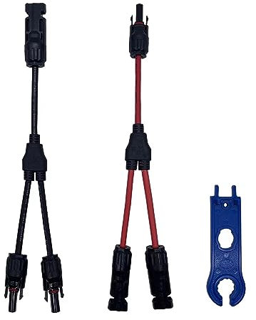 Kibon Solarkabel Y-Verteiler, 6 mm² Solarpanel Y Stecker, Solarkabel Splitter Solar Panel Connector mit Schlüssel