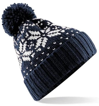 COOZO Faire Insel Snowstar Mütze - Französische Marine/Weiss - Einheitsgröße