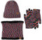 Mutze Schal Set Damen Grau, Winter Strickmütze Hut Hals Warmer Schal, Touchscreen Handschuh Set 3Pcs Fleece gefüttert Schädel Cap für Männer Frauen