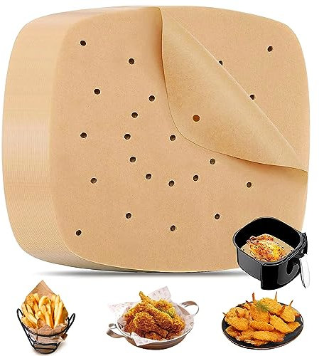 100 Stücke Air Fryer Paper,perforiertes Backpapier Heißluftfritteuse,Airfryer Backpapier,Backblechpapier,für Bratpfanne, Ofen, Mikrowelle Und HeißLuftfritteuse-8 Zoll