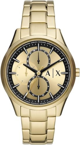 Armani Exchange Herrenuhr , QuarzMultifunktionswerk, 42MM GoldEdelstahlgehäuse mit Edelstahlarmband, AX1866