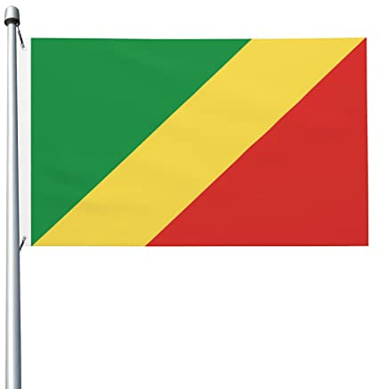 Flagge der Republik Kongo, 90 x 150 cm, Polyester – langlebige tive Flaggen für den Außenbereich