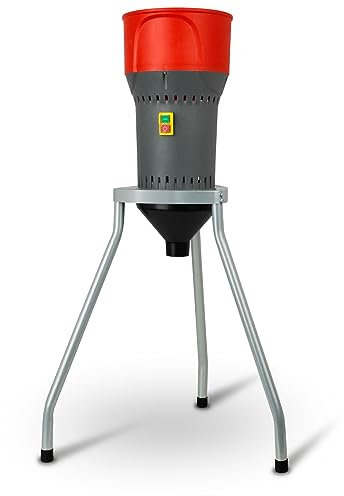 EBERTH Mulino Elettrico per Cereali con Supporto, Motore Elettrico 1000 Watt, Tramoggia da 6L, 300kg/h, lama in acciaio inox, 5 setacci inclusi, Macina Professionale per Produzione di Mangimi