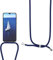 Coque Collier pour Realme C51 / Realme C53, Housse pour Smartphone à Porter au Cou - Étui à bandoulière Cordon - Lanyard Case Protection Complète, Étui en Silicone Transparent, Bleu foncé