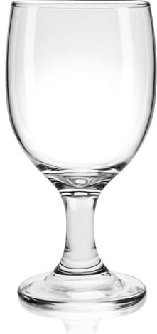 Burns Glass Clear Wine Glasses 4Pcs Set, 10.5 Oz Modern Red & White Goblets, Water Glasses, Drinking Cups, Gift for Party, Wedding, Home Bar