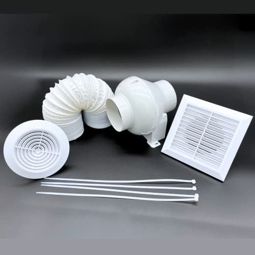 AirTech-UK Bathroom Centrifugal Fan Kit - Loft Ceiling Mount Extractor Duct Vent with Timer 4 (100MM)