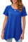 Enmain Tunic Tops for Women UK Short Sleeve T-Shirt Summer Tunics for Leggings Plus Size Round Neck Casual Loose T Shirt Royal Blue Blouse Shirt Hanky Hem Ladies Swing Top XL