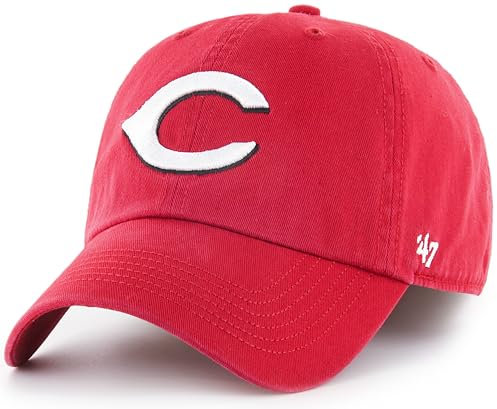 '47 MLB Baseballkappe, Team-Farbe, Primär-Logo, Franchise, Unisex, Erwachsene, Cincinnati Reds - Rot, L