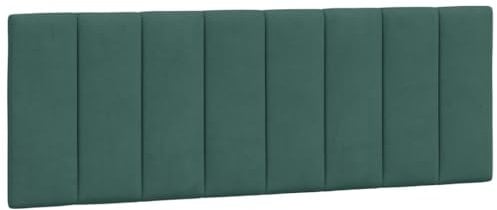vidaXL Kopfteil Kissen Hanko, Kopfteilkissen mit Linien-Design, Bett Kopfkissen mit Klettverschlüssen auf Rückseite, Kopfteilpolster Kopfpolster, Dunkelgrün 120cm Samt