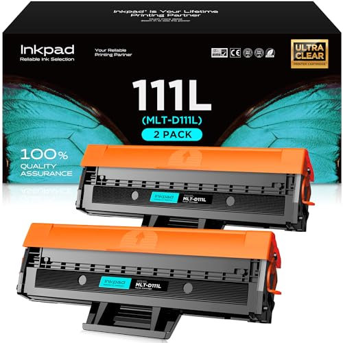 iNKPAD MLT-D111L Kompatible Ersatz-Tonerkartusche für Samsung MLT-D111S D111S D111L für Samsung M2026 für Xpress M2026W M2070 M2070W M2020W M2022W M2022 M2020 M2070FW (Schwarz, 2er-Pack)