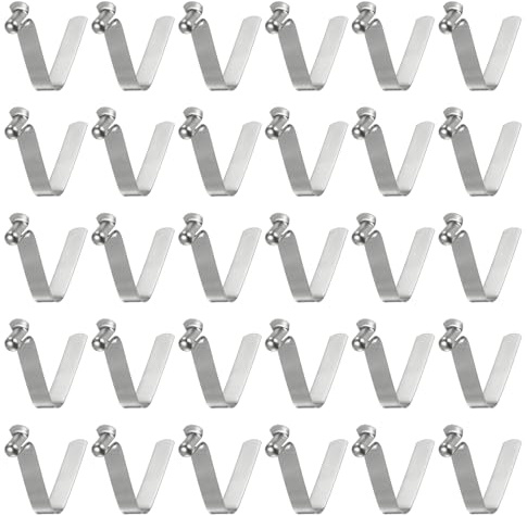 QUARKZMAN 30 Stück EIN-Knopf-Kajak-Paddel-Schnappfederclip 6x10,5x38mm 65Mn-Federstahl V-förmige Hohle Teleskopverriegelung Rohrclips für Zelt, Regenschirm, Camping