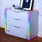 X-Rocker Electra LED Chest of Drawers, 3 Drawer with Integrated Handles and Metal Runners, App Controlled RGB LED Lighting Strip for Ambient Lighting, Bedroom Furniture 85x43x80.5cm - WHITE