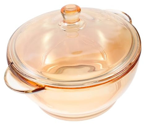 PHENOFICE Oven Glass Bowl Double-eared Soup Pot Microwave Safe Dishwasher Safe Stylish Glass Soup Pot