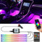 GOMETY Auto LED Innenbeleuchtung, 4pcs 72 LED Streifen RGB Auto Innenraumbeleuchtung Ambientebeleuchtung 12V Zigarettenanzünder LED Strip mit APP Steuerung & Fernbedienung Dynamic Music Neon