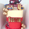 Personalised Red and Gold Cake Topper, Perfect for Superhero Cakes