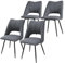 ML-Design Lot de 4 Chaises de Salle à Manger Gris, Assise en Polyester, Chaise Rembourrées avec Dossier et Pieds Métalliques Noirs, Fauteuils Modernes pour Bureau, Salon, Salle à Manger et Cuisine