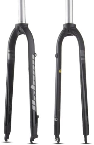 Bike Fork 26in 27.5in 29in Mountain Bikes Rigid Fork 1-1/8'' Straight Tube Road Bike Hard Fork Aluminum Alloy Disc Brake Bikes Front Fork Quick Release 9 * 100mm(Black,STRAIGHT_26IN)