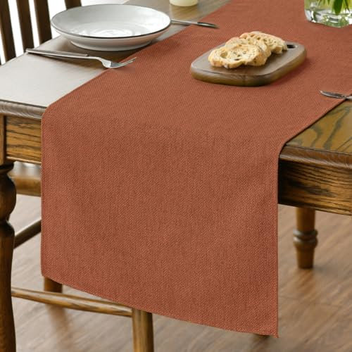 Artoid Mode Rostorange Herbst Tischläufer, Saisonnal Abwaschbar Küche Esstisch Tisch Dekoration Drinnen Urlaub Party Dekor 40x140 cm