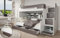 Generisch Harry 2 Personen Etagenbett mit 4 Regalen und grosser Schublade Weiss/grau